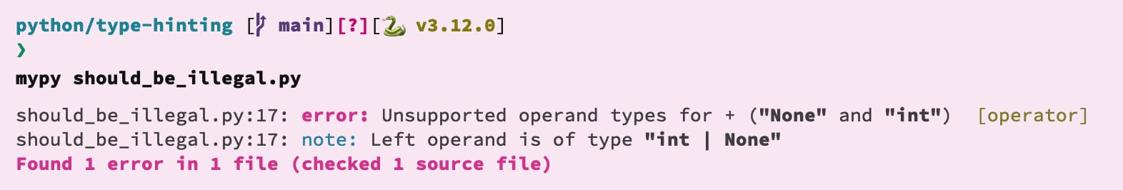 `mypy` warning us about handling the undefined case