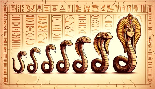 Cobras rise before hieroglyphs and a pharaoh, evoking Python's unpacking concepts in an Egyptian motif.